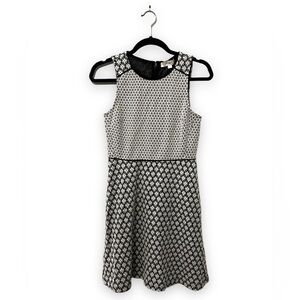 Ann Taylor | LOFT | Black and White Jacquard Dress